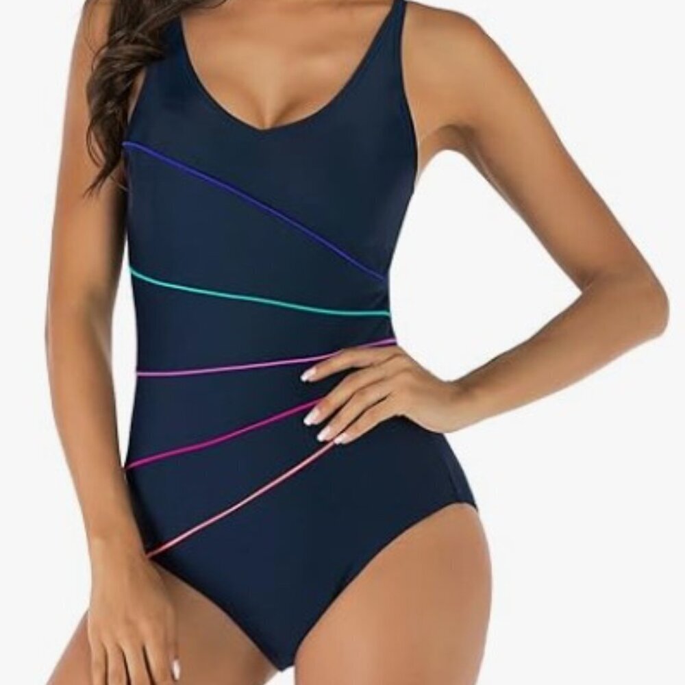 ATHLETIC ONE-PIECE SWIMSUIT DIVING SURFING TRAINING SPORTS